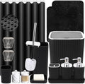 XLHOMO Black Bathroom Set, Bathroom Set with Shower Curtain and Rugs by BetterbathroomwithXLHOME