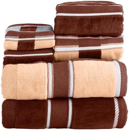 Lavish Home Bathroom Towels Set, Bathroom Accessories, Beige, Set of 6 by LavishHomeCollection