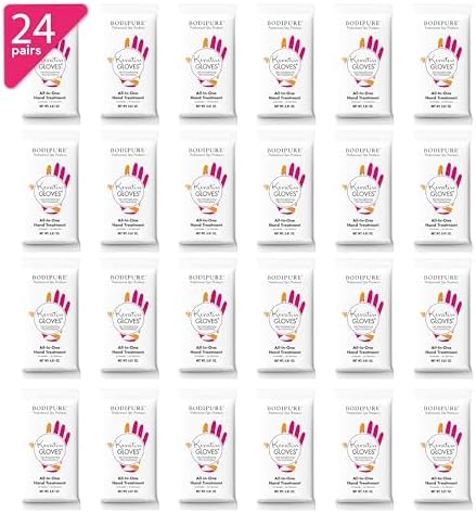 Bodipure Keratin Hand Mask 24pk, Deep Moisturizing for Dry Hands, Nail Care - Image 2