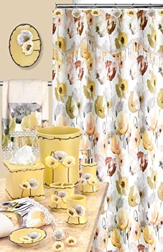 Zahari Home Poppy Fields Modern Bathroom Towel Set - 3 Piece Contemporary Decor Ensemble in Beige - Image 3