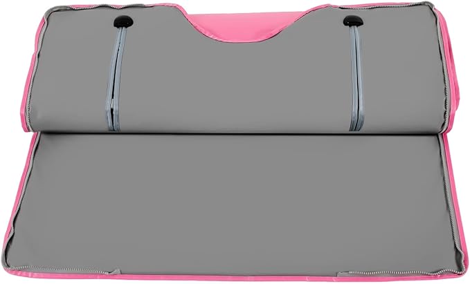 Sauna Blanket, 110V 650W Far Infrared Sauna Blanket Sauna Bag Body Shaper Blankets 35-80℃/ 95-176℉ Portable Saunas Bag Body Shaper Blankets for Beauty Salons, Spas (Pink+Zipper Style)