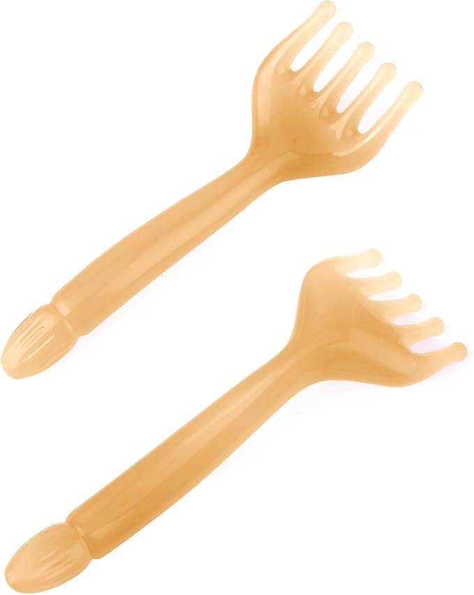 WY LIGHTING LEVEL 2Pcs Head Massager Manual Hair Scalp Massager Gua Sha Five Claw Massage Tool Comb Portable Handheld Resin Relax Tool for Father's Day Mother's Day Gifts (Amber)