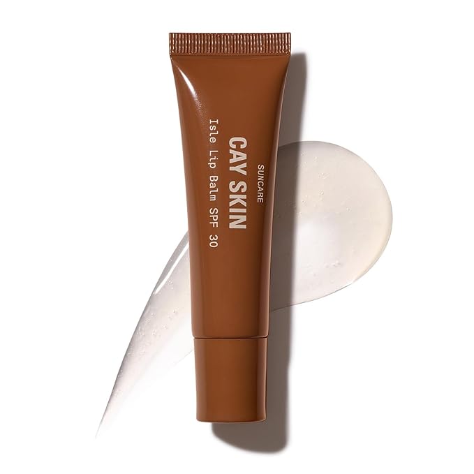 Cay Skin Isle Lip Balm SPF 30 – High Shine, Hydrating + Sheer Lip Gloss in Vanilla Brown Sugar Flavor – Formulated with Natural Ingredients for All Skin Tones – Clear, 0.35 oz