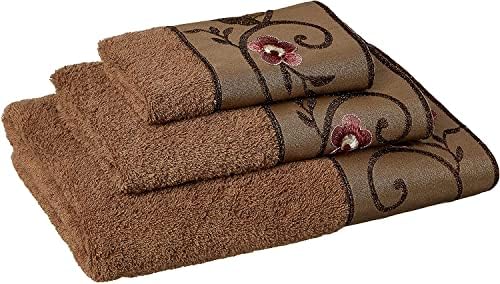 Zahari Home Larrisa Floral Bathroom Towel Set - 3 Piece Bath, Hand, and Wash Towels - Modern Classic Contemporary Decor With Beautiful Unique Design - Stylish Flower Set by ZahariHome