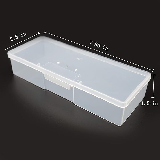 Lokyango Clear Manicure Tool Box, Personal Nail Box Storage Case for Organizing, Plastic Nail Tool Box for Manicure Pedicure Kit (4pcs)