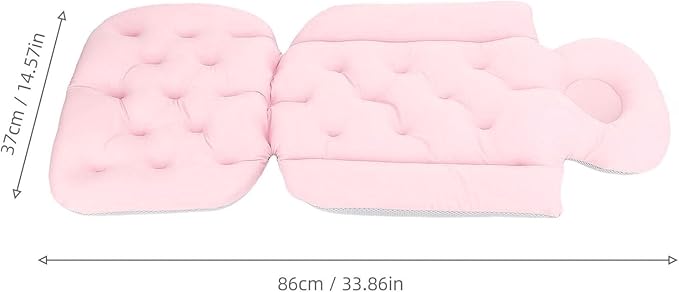 Full Body Bath Pillow for Bathtub Adult Tub Pillow Cushion for Bath for Headrest Neck Support (Pink)