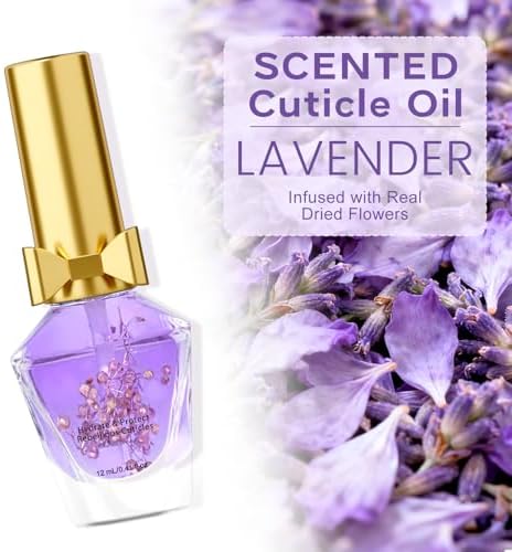 Cuticle Oil, Cuticle Nail Oil Infused with Real Flowers, Lavender 12ml - Image 2