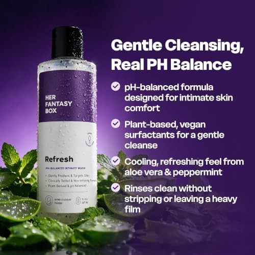 Her Fantasy Box | Refresh pH Balancing Shower Gel - Natural Feminine Hygiene Solution for Gentle Cleansing, Odor Control, and Skin Nourishment - pH-Balanced Formula for All Skin Types (16 oz) - Image 2