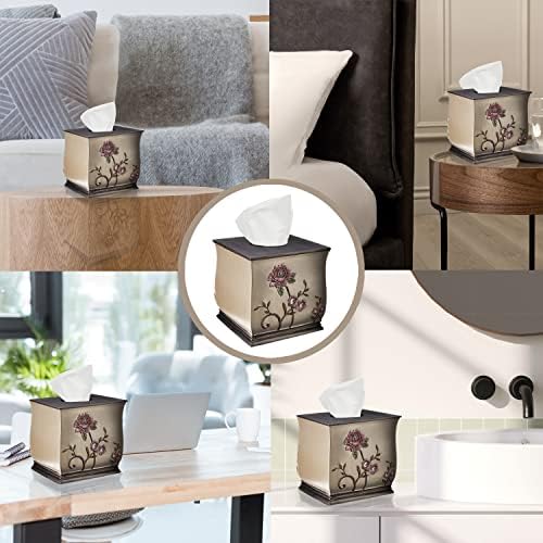 Zahari Home 2pc Larrisa Floral Bathroom Decor Set Waste Basket for Bathroom & Tissue Cover Modern Classic Contemporary Decor Stylish Unique Design Beautiful Bathroom Accessories Set - Image 7