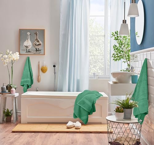 Utopia Towels 8 Piece Majestic Plush Luxury Towel Set, Cotton, Hunter Green - Image 5
