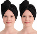 100% Turkish Cotton Hair Towel Wrap 2 Pack – Oeko-TEX Certified Quick Dry Turban for Wet Hair – Soft, Absorbent, Gentle on Curly & Long Hair – 10x26 Inch