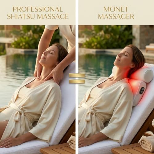 MONET Massaging Bath Pillow — Shiatsu Neck and Back Massager for Tub with 2 Speeds — IPX8 Waterproof Deep Kneading Comfort — 4 Massage Nodes USB-C Rechargeable — Spa Gift for Women — Fits All Tubs - Image 2