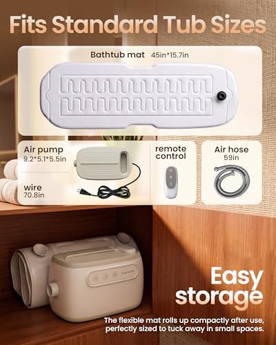 Upgraded Constant Temperature Bubble Bath Mat，Home Bathtub Massage Mat - Image 7