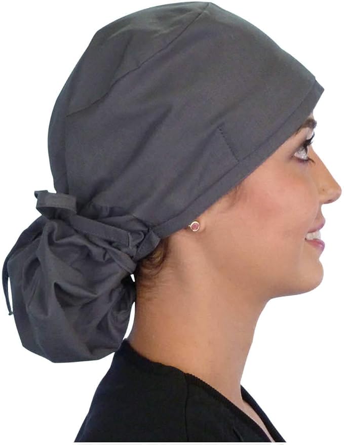 Sparkling EARTH Big Hair Ponytail Classic Surgical Style Scrub Working Cap - Made in The USA!!!
