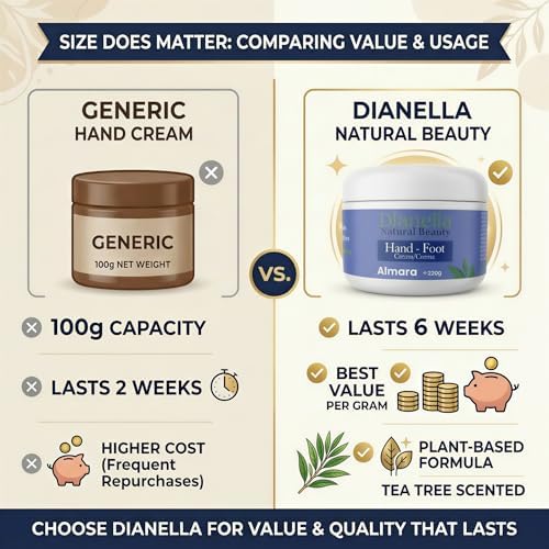 Natural Foot, Nail & Hand Cream - Skin Care & Nourishing Formula Rich Hydration with Tea Tree - Daily Repair Cream for Men & Women, Softens, Protects & Restores Skin 8oz - Image 5