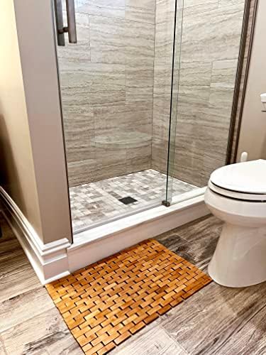 Mind Reader Bath Mat, Shower Mat, Bathtub Mat, Bathroom Accessory, Wood, Rayon from Bamboo, 23.5"L x 16.5"W x 0.4"H, Brown - Image 2
