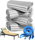 4 Packs Turkish Beach Towel Bathroom Bath Towels Set Bulk Soft Cotton Extra Large Sand Resistant Fast Drying Compact Packable Lightweight Sandrpoof Repellent Anti Repels Foldable Chamois by genovega