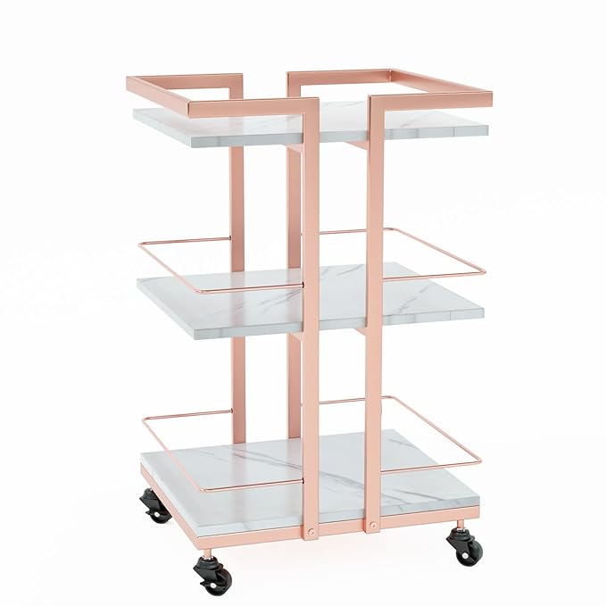 Esthetician Cart with Wheels Utility Salon Rolling Trolley, Mobile Storage Organizer for Beauty Spa Cosmetology Massage, Tattoo Manicure Facial Tool Holder Station
