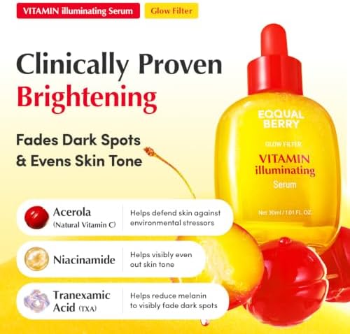 EQQUALBERRY Vitamin Illuminating Serum Double Pack | Niacinamide 4% & TXA | Brightening Vitamin C Serum for Glow & Hyaluronic Acid | Dark Spot & Uneven Tone Care | Korean Skincare, 1.01 oz (Pack of 2) - Image 2