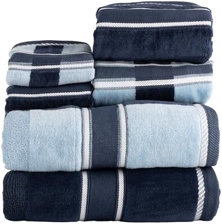 Lavish Home Bathroom Towels Set, Bathroom Accessories, Navy, Set of 6 by LavishHomeCollection