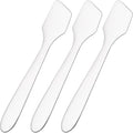 Pndeyo 3pcs Mini Stainless Steel Makeup Spatula, Reusable Cosmetic Cream Spatulas Spoon, Skincare Scoop Applicator Facial Massage Beauty Tools for Mixing and Sampling Face Eye Cream- Silver