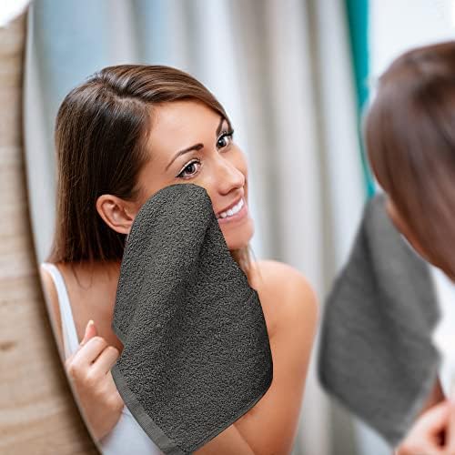 Utopia Towels 24 Pack Washcloths, 12x12 in, 100% Cotton, Grey - Image 4