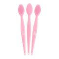 MSQ 3PCS Lip Scrub Brush, Double-end Silicone Nose Clean Brush Lip Exfoliating Brush for Man Women Double-Sided Soft Lip Brush for Smoth Lip Appearance,Pink