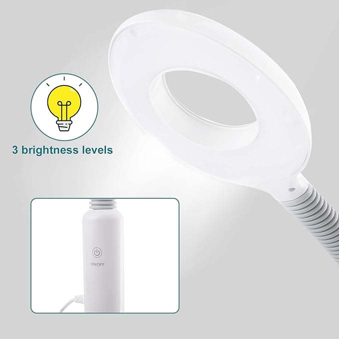 2 in 1 Professional Facial Steamer with 5X Magnification Lamp, Beautician Steamer Facial Spa, Hot Ionic Mist Face Steamer for Home Beauty Salon, Personal Skin Care Deep Cleaning, White