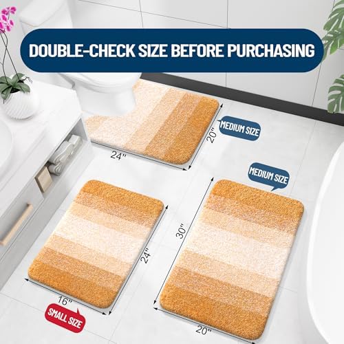 OLANLY Luxury Toilet Rugs U-Shaped 24x20, Soft Absorbent Microfiber Mat - Image 2