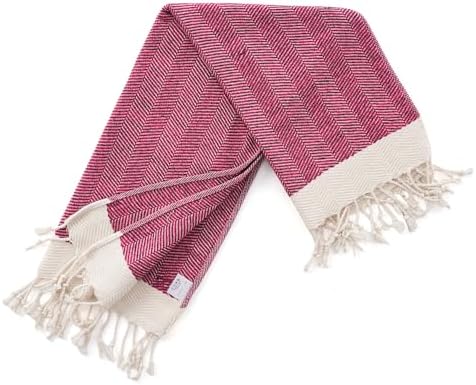 BAY LAUREL Turkish Hand Towel – Pack of 2 | Soft & Absorbent Decorative Towels for Bathroom, Hand, Face, Hair, Gym, Yoga, SPA, Kitchen & Tea | Boho Decor (Fuchsia, Herringbone 16X40 Inches (Set of 2) - Image 4