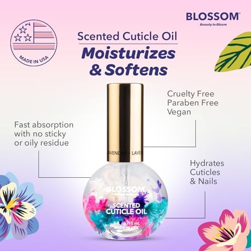 Blossom Cuticle Oil for Nails, Hydrating, Made in USA, Lavender, 0.5 fl. oz - Image 6