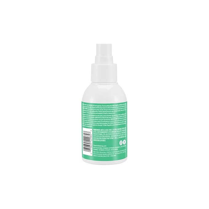 Freeman Flirty Feet Instant Foot Peeling Spray, Exfoliating Foot Mask For Summer, Moisturizing & Smooth Dry, Cracked Heels, Remove Dead Skin Quickly, Cruelty-Free & Vegan, 4 fl.oz./ 118 ml Bottle