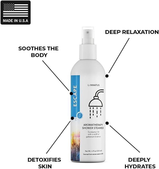 Soothing Shower Spray – 4oz Aromatherapy Shower Steamer Mist for a Spa-Like Experience – Relieves Stress & Elevates Your Shower – All-Natural Essential Oils (Eucalyptus Lemon)