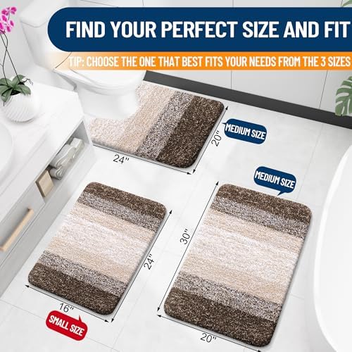 OLANLY Bathroom Runner Rug 59x20, Extra Soft Absorbent Microfiber Bath Rugs - Image 2