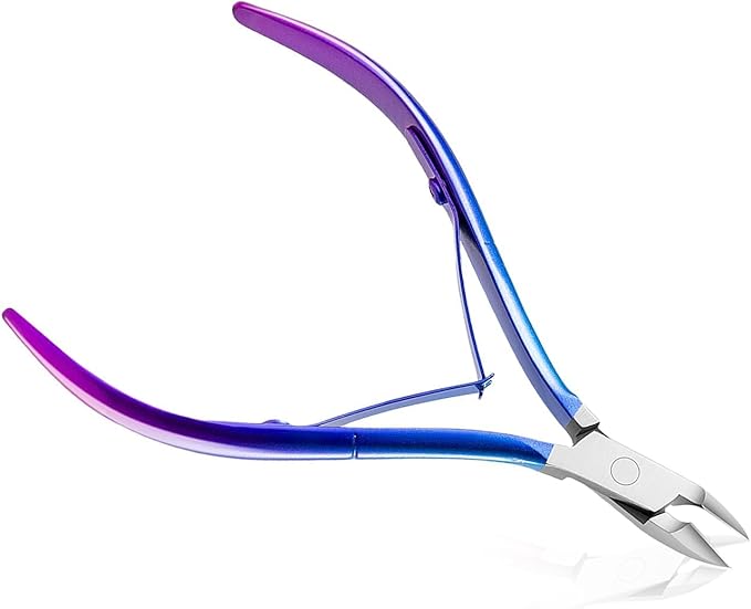 Cuticle Nipper, Precision Nano-Coated Stainless Steel Cuticle Scissor Trimmer Remover for Nail & Toenail, Cutter for Manicure Pedicure, Nail Clippers Tool for Women, Manicurist (Blue, 1 PACK)
