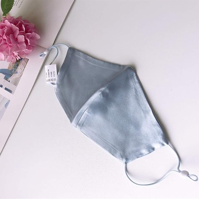 ROSEWARD 100% Mulberry Silk Face Mask for Women Men Reusable Adjustable with Filter Pocket