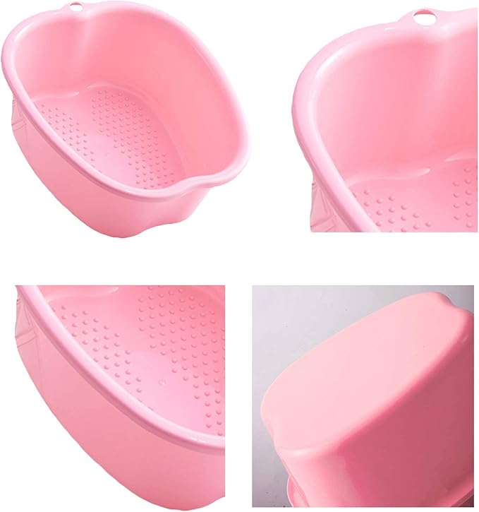 AXLOFO® Foot Soaking Bath Basin, Large Plastic Foot Soaking Tub, Feet Massage Feet Bath Bucket, Great for Getting the Dead/Old Skin Off Your Foots (pinkbasin)