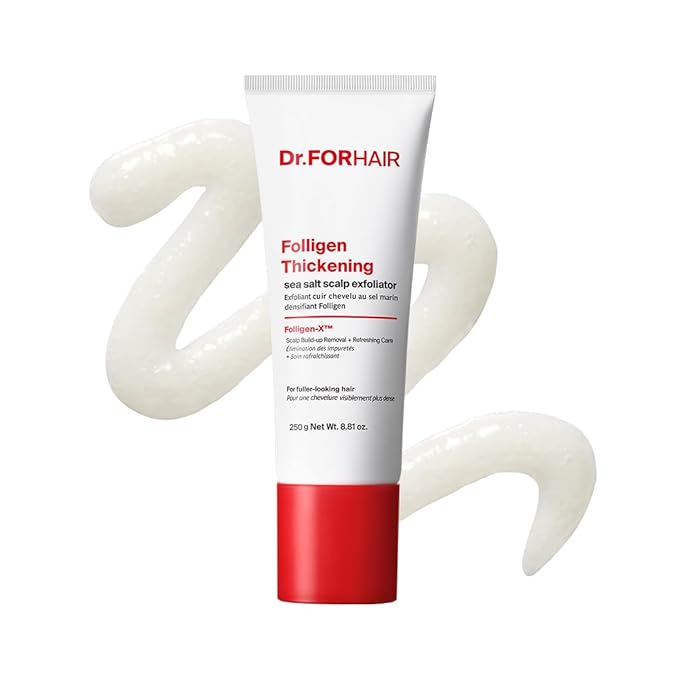 Dr.FORHAIR Folligen Thickening Scalp Sea Salt Exfoliator 8.81 oz | Korean Scalp Care | Exfoliating Scrub | Removes Build-Up & Oil | Helps Create Thicker, Fuller-Looking Hair