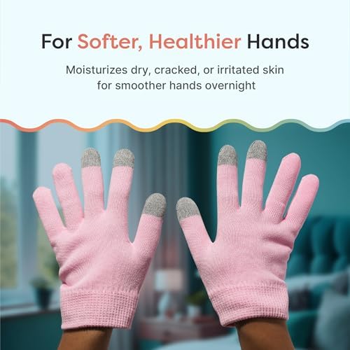 ZenToes Moisturizing Gloves for Dry Hands, Gel Lined, Cotton, 1 Pair - Image 2