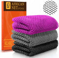 UJFQBH African Net Sponge Authentic 3 Pack, the Gentle Exfoliating Body Scrubber that Unclogs Pores, Reaches Your Back, Dries Fast, and Leaves Skin Smooth Day After Day（Purple, Black, Gray） by BuyNow
