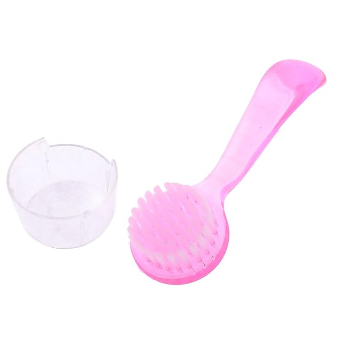uxcell Plastic Grip Round Bristle Face Facial Cleaning Washing Brush Skin Care Massage