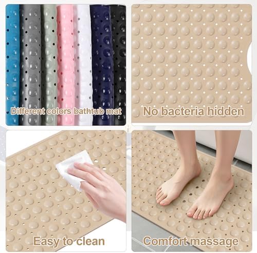 XLHOMO 26PC Bathroom Accessories Set - Gorgeous Bathroom Set, Beige Bathroom Accessory Set, Shower Curtain Set with Bathtub Mats for Shower Tub, Trash Can & Soap Dispenser - Image 6