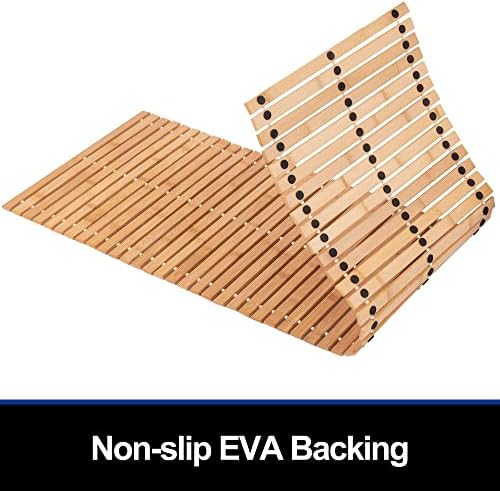 Bamboo Bath Mat Bathroom Runner Long Large Rugs Floor Wood Shower Bathtub Waterproof Non Slip Accessories 16x48 Inch Easy to Clean, Natural Bamboo, 1 pc - Image 4