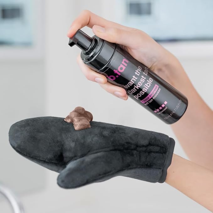 b.tan Ultra Dark Self Tanner Mousse | I Want The Darkest Tan Possible - Fast, 1 Hour Express Sunless Tanning Foam, Golden Bronzing Glow, Face & Body, No Fake Tan Smell, Vegan, Cruelty Free, 6.7 Fl Oz