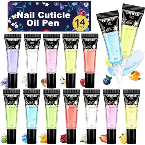 14Pcs Cuticle Oil Pen Set -Nail Nutrition Care with Jojoba &Vitamin E (5ml) by Unknown