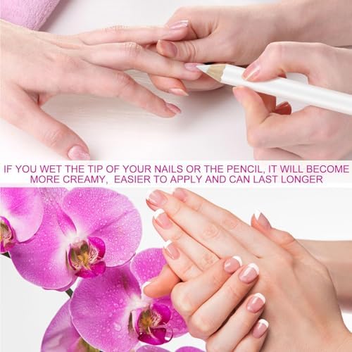 Maitys 2 Pcs White Nail Pencil with Sharpener, Under Nail French Manicure - Image 5