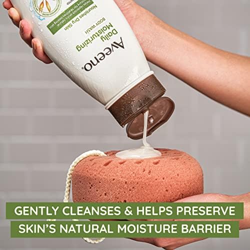 Aveeno Daily Moisturizing Body Wash with Soothing Oat, Creamy Shower Gel, Soap-Free and Dye-Free, Light Fragrance, 12 fl. oz (Pack of 4) - Image 2