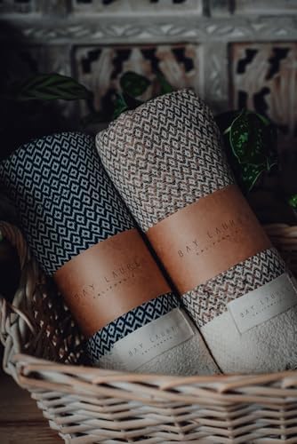 BAY LAUREL Turkish Hand Towel – Pack of 2 | Soft & Absorbent Decorative Towels for Bathroom, Hand, Face, Hair, Gym, Yoga, SPA, Kitchen & Tea | Boho Decor (Dark Gray, Diamond 15x26 Inches (Set of 2) - Image 6