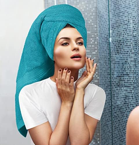 Utopia Towels 8 Piece Majestic Plush Luxury Towel Set, Cotton, Teal - Image 4