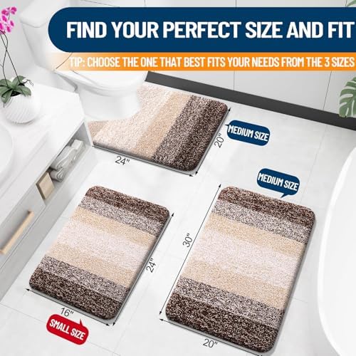 OLANLY Small Bathroom Rugs 30x18, Extra Soft Absorbent Microfiber Bath Rugs - Image 2